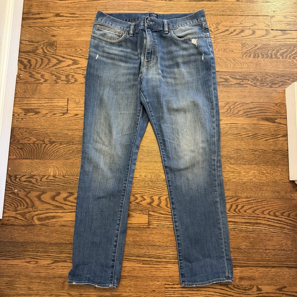 J.Crew Driggs Men's Medium Wash Slim Fit Jeans Size 34x30 Cotton Stretch Denim